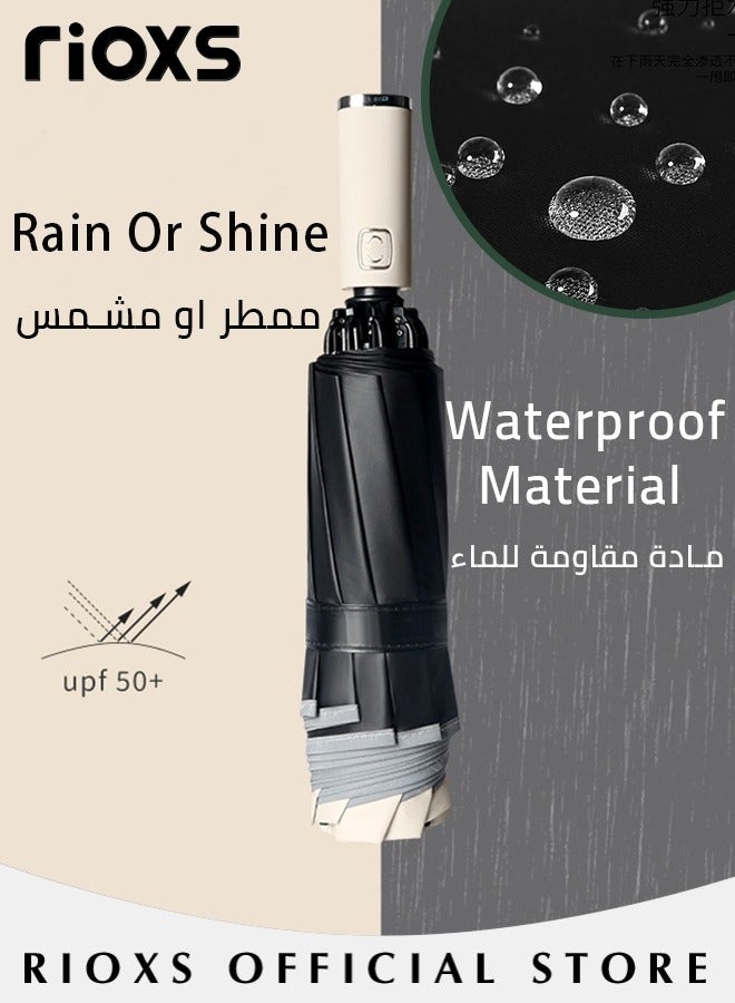 Compact Travel Umbrella with Automatic Open/Close Handle and UV Protection, Automatic Umbrella with Strong Windproof Waterproof Ability and Durability, High Cost-effective Portable Umbrella, Convenient to Carry