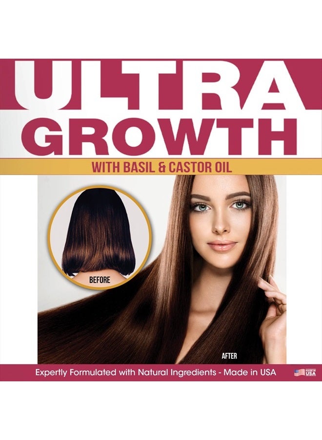 Ultra Growth Basil & Castor Hair Oil Leave in Conditioning Treatment 8 oz. - Large Bottle