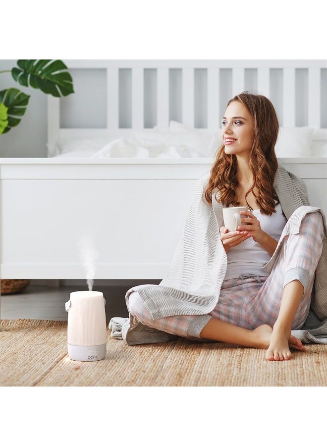 ® PureSpa™ Zen Cordless Essential Oil Diffuser & Light - Portable Travel-Friendly Aroma Diffuser Lasts 7.5 Hrs, Optional Mood Light, 2 Mist Settings, Optional Timer, & Auto Shut-Off
