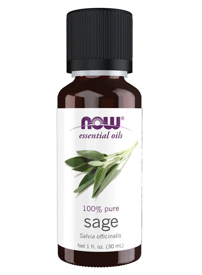 Essential Oils, Sage Oil, Normalizing Aromatherapy Scent, Steam Distilled, 100% Pure, Vegan, Child Resistant Cap, 1-Ounce