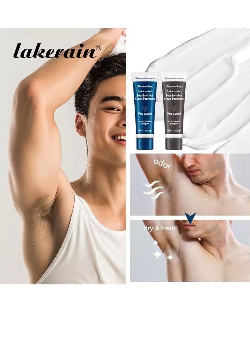 85g Body Invisible Cream Deodorant Pro Spot Woody Spicy 72 Hour Odor Control Cream for Armpit Privates and Other Parts Natural Scented Skin Safe Aluminum Free Body Fragrance Deodorant 02