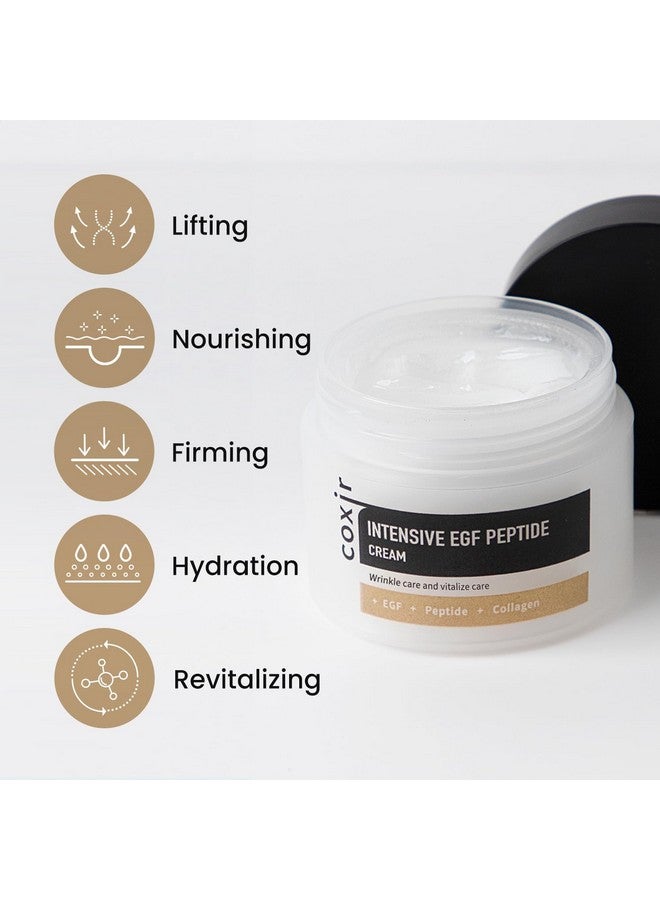 Intensive Egf Peptide Cream L Day&Night Firming Cream For Dull Damaged Dry Aged Skin L Egf Peptide Niacinamide Panthenol Collagen L Korean Skincare [50Ml/1.69Fl.Oz]