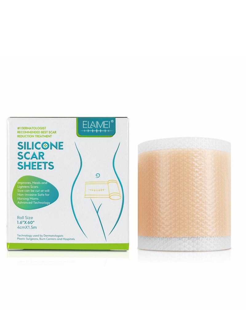 1.5m Professional Grade Silicone Scar Treatment Sheets Roll,Removes Scars Caused by C-Section, Surgery, Burn, Acne, Stretch Marks