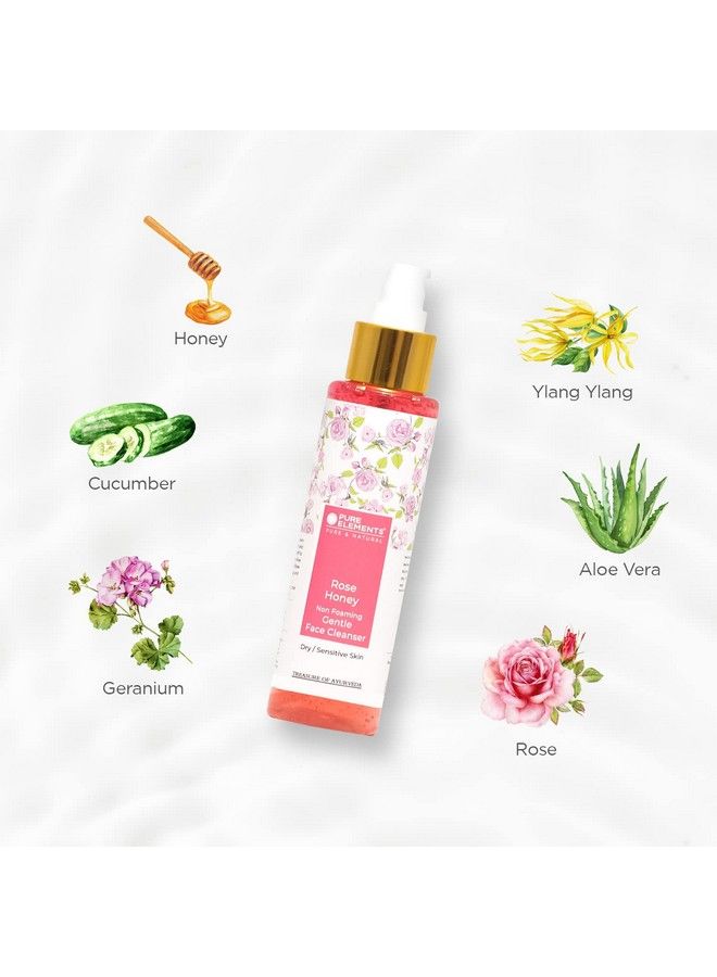 Rose Honey Nonfoaming Gentle Face Cleanser For Sensitive Skin For Dry To Normal / Sensitive Skin 100Ml