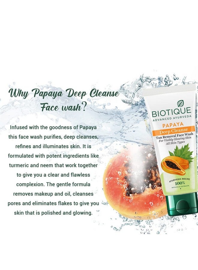 Papaya Deep Cleanse Face Wash For Visibly Glowing Skin All Skin Types 150Ml