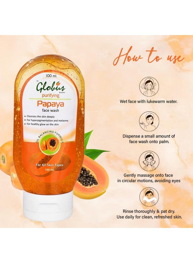 Globus Papaya Purifying Face Wash 100 Ml (Pack Of 4)