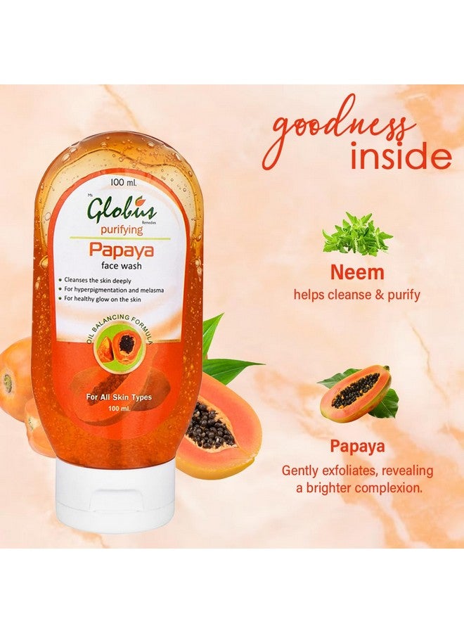 Globus Papaya Purifying Face Wash 100 Ml (Pack Of 4)