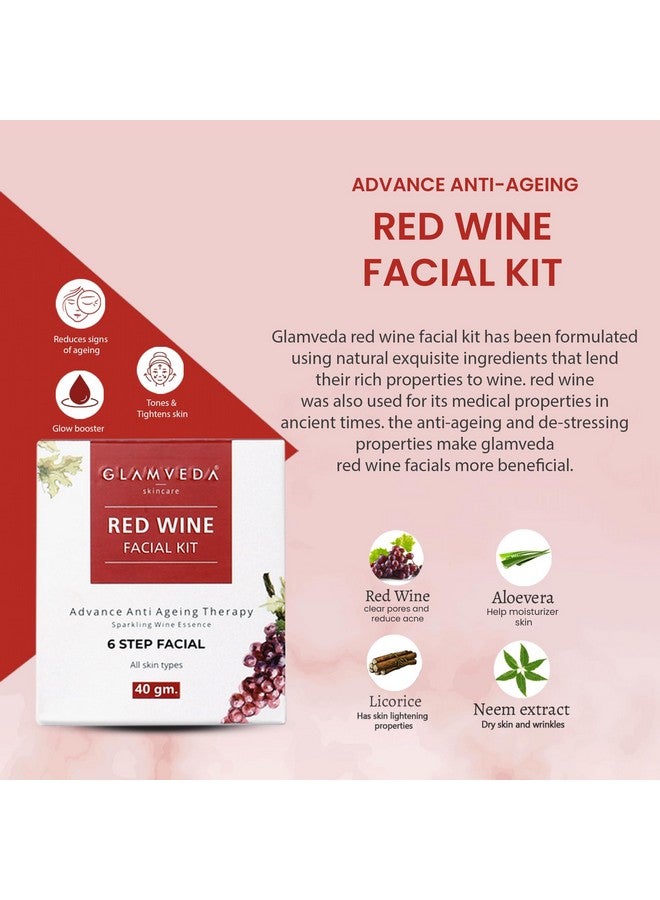 Red Wine Advance Anti Ageing Combo Gift Pack Reduces Signs Of Ageing Face Wash Facial Kit & Peel Off Mask Gift Set For Men & Women Sls Paraben Free