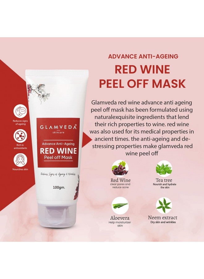 Red Wine Advance Anti Ageing Combo Gift Pack Reduces Signs Of Ageing Face Wash Facial Kit & Peel Off Mask Gift Set For Men & Women Sls Paraben Free