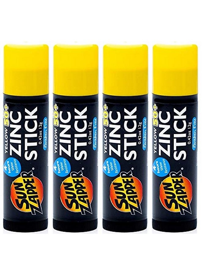 Zinc Stick Spf 50+ Sunscreen (4 Pack) 0.42 Oz Stick Yellow