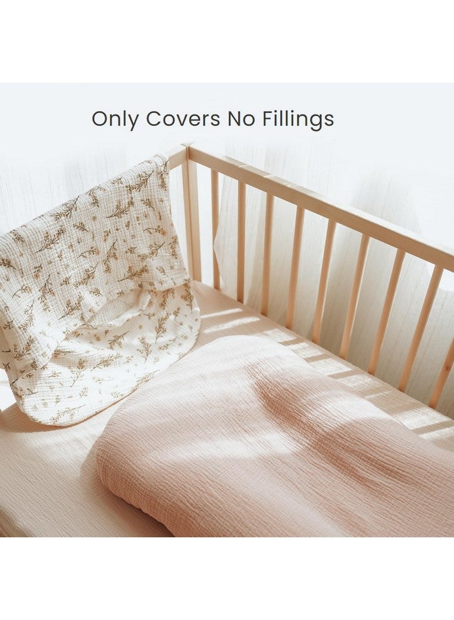 Muslin Baby Lounger Cover 2 Pack, 100% Cotton Newborn Lounger Cover, Soft And Breathable Lounger Slipcover For Boys Girls, Covers Only (Pink, Floral)