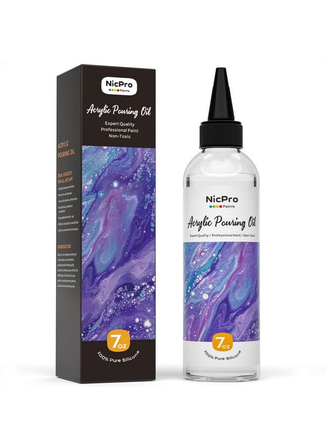 7 Ounce Silicone Pouring Oil For Art, Dramatic Cell Activator For Acrylic Paint Pour, 100% Silicone Medium Compatible With All Painting Acrylic Or Watercolor Come With Instruction