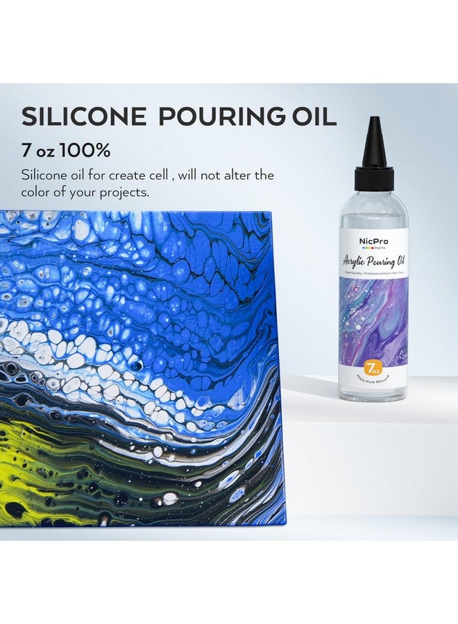 7 Ounce Silicone Pouring Oil For Art, Dramatic Cell Activator For Acrylic Paint Pour, 100% Silicone Medium Compatible With All Painting Acrylic Or Watercolor Come With Instruction