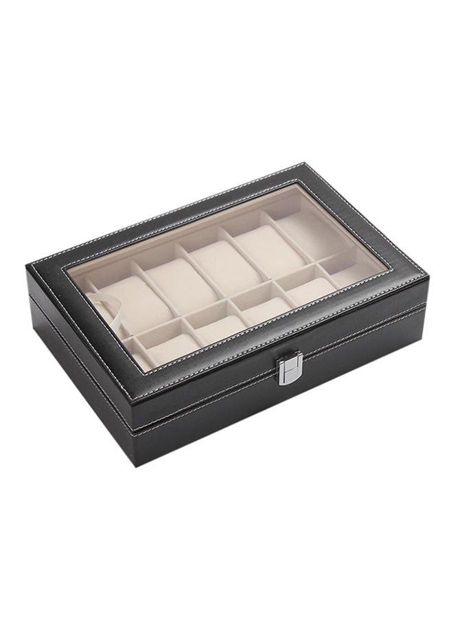 12 Grid Leather Watch Display Case Jewelry Collection Storage Organizer Box Holder