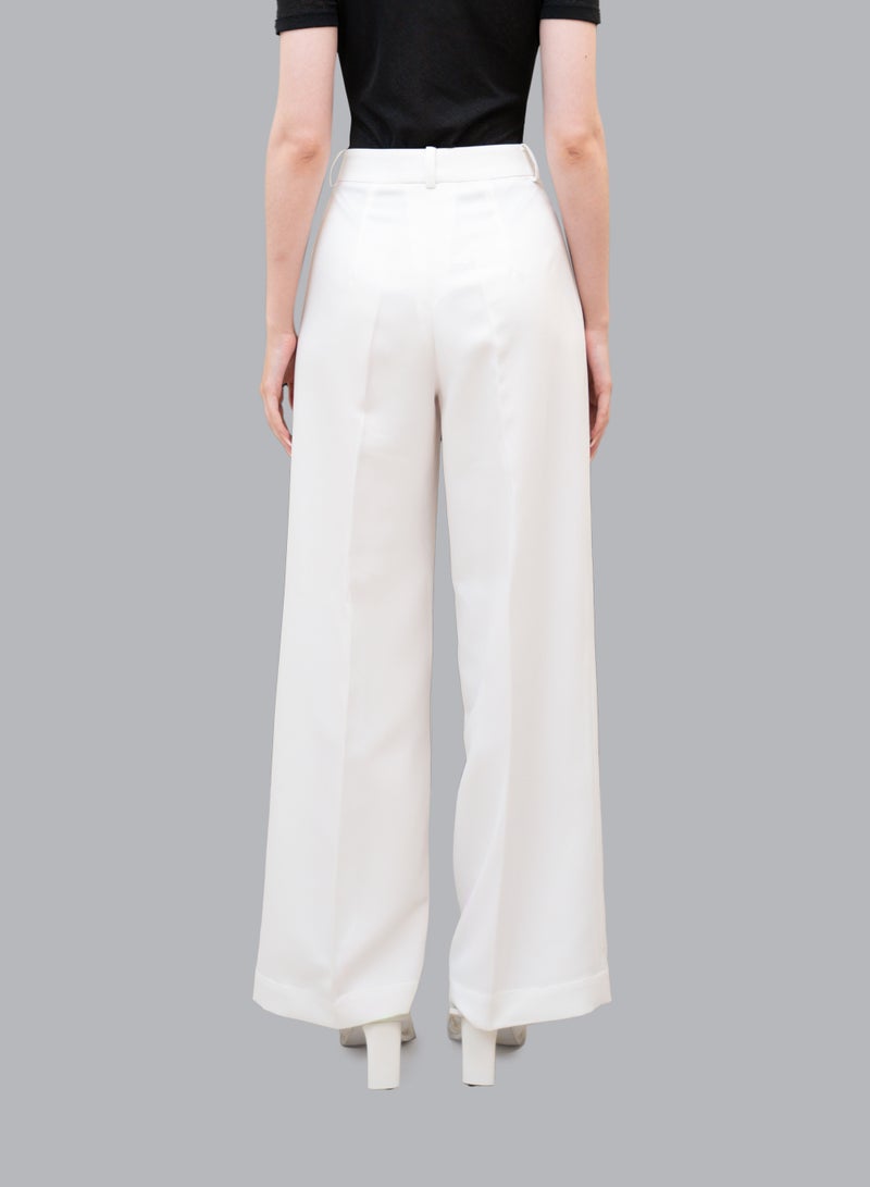 CAOSTU • WHITE WOMEN'S WIDE-TUBE PANTS