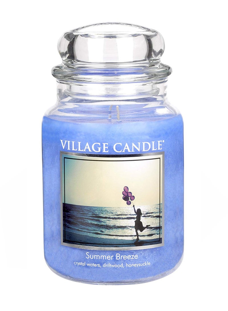 Summer Breeze Scented Candle Blue 6.875 x 3.75 x 3.75inch