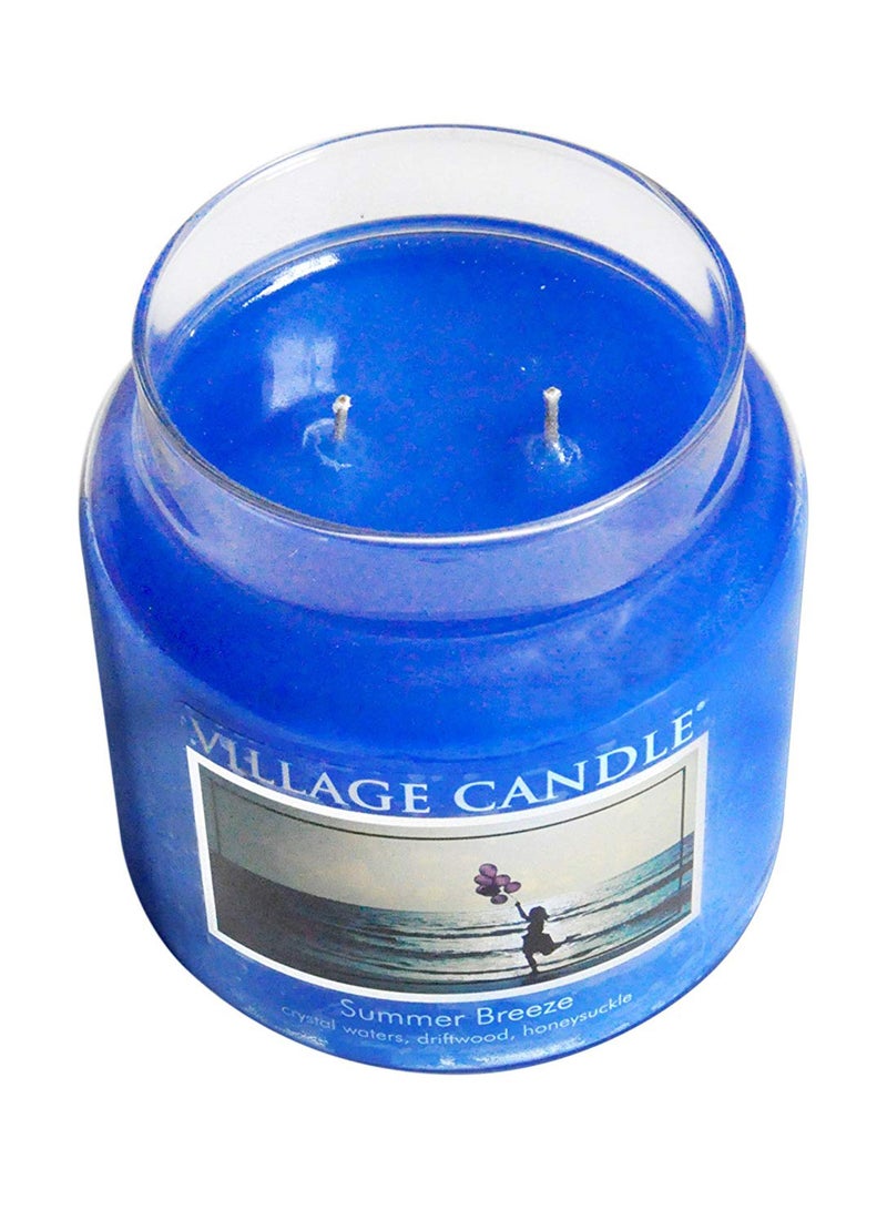 Summer Breeze Scented Candle Blue 6.875 x 3.75 x 3.75inch