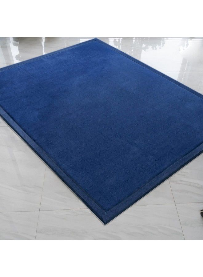 Soft Tatami Mat Area Rug Pad Nonslip Memory Foam Carpet Large Playmats For Kids Crawling Mat Antiskid Doormats Living Room Bedroom Mat Women Gym Mat (Navy Blue)