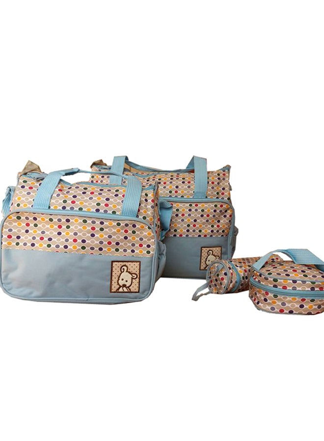 5-Piece Baby Nappy Travel Tote Dotted Handbag Set