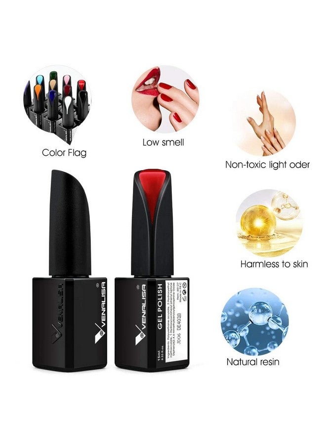 Venalisa 2Pcs 15Ml Black White Gel Nail Polish Kit Nail Gel Polish Set Soak Off Uv Led Nail Art Starter Manicure Salon Diy At Home