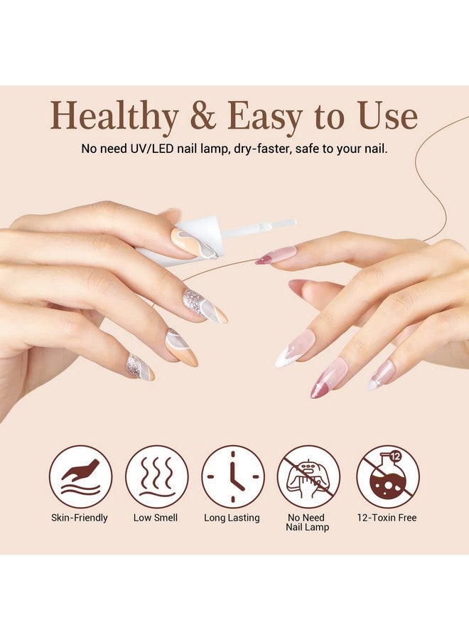 Dip Powder Liquid Set 15Ml0.5Oz 8 Pcs Dipping Powder Base Activator And Top Coat Brush Saver Nail File Necessary Tools For Dip Powder Nail Kit No Nail Lamp Needed