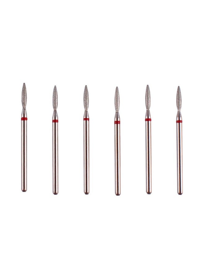 Flame Cuticle Drill Bit Set With Case 6Pcs Pro Diamond Nail Bits For Nail Salon Manicure