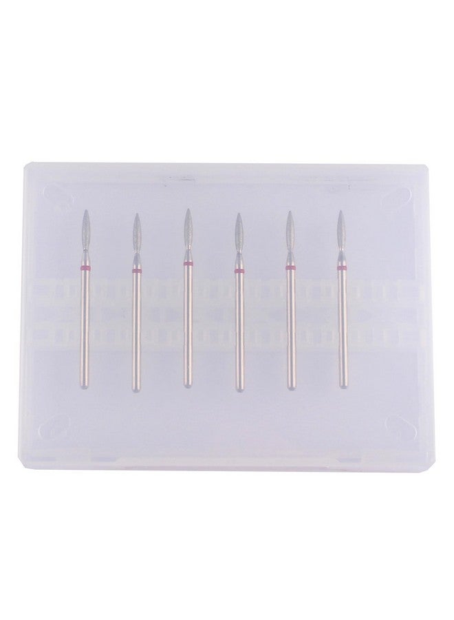 Flame Cuticle Drill Bit Set With Case 6Pcs Pro Diamond Nail Bits For Nail Salon Manicure