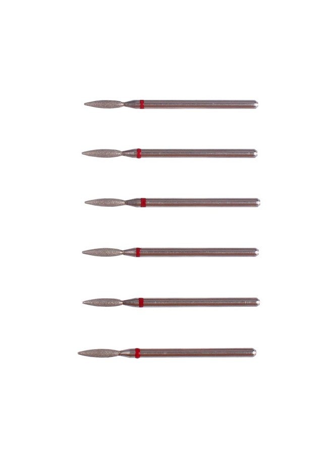 Flame Cuticle Drill Bit Set With Case 6Pcs Pro Diamond Nail Bits For Nail Salon Manicure