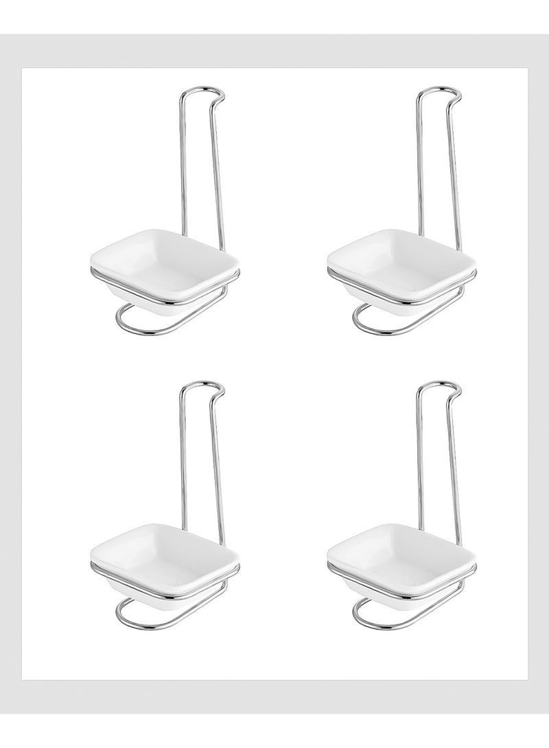 4Pcs Stainless Steel Standing Spoon Rest Stand