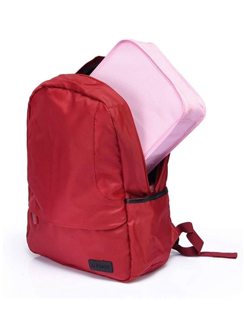 6pcs Set Travel Organizer Storage Bags Suitcase Packing Set Storage Cases Portable Luggage Organizer Clothes Shoe Tidy Pouch Bag (Pink)