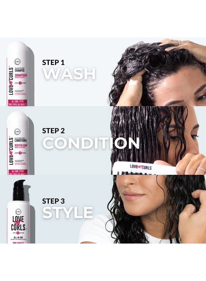 Lus (Love Ur Self) 3Step System Shampoo And Conditioner Set With Allinone Styler For Curly Hair Nongreasy & Moisturizing 8.5Oz Each