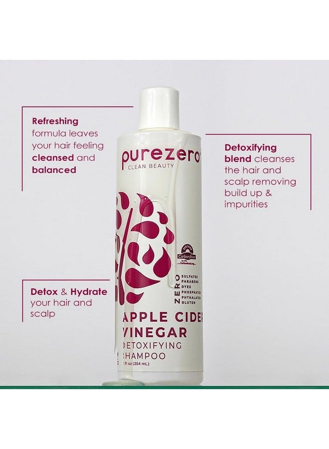 Apple Cider Vinegar Shampoo & Conditioner Set Detox Scalp & Hair Ph Balanced Increase Hydration Zero Sulfates Parabens Dyes 100% Vegan & Cruelty Free Great For Color Treated Hair