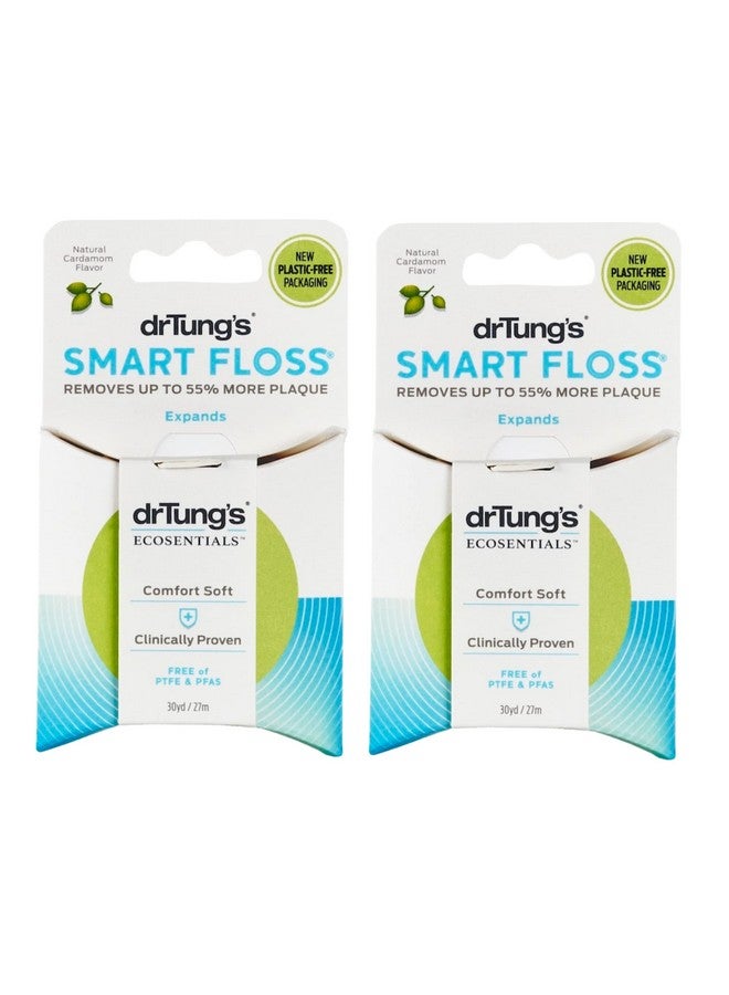 Smart Floss Natural Floss, Ptfe & Pfas Free Floss, Gentle On Gums, Expands & Stretches, Bpa Free Floss Natural Dental Floss Cardamom Flavor, Colors May Vary (Pack Of 2)