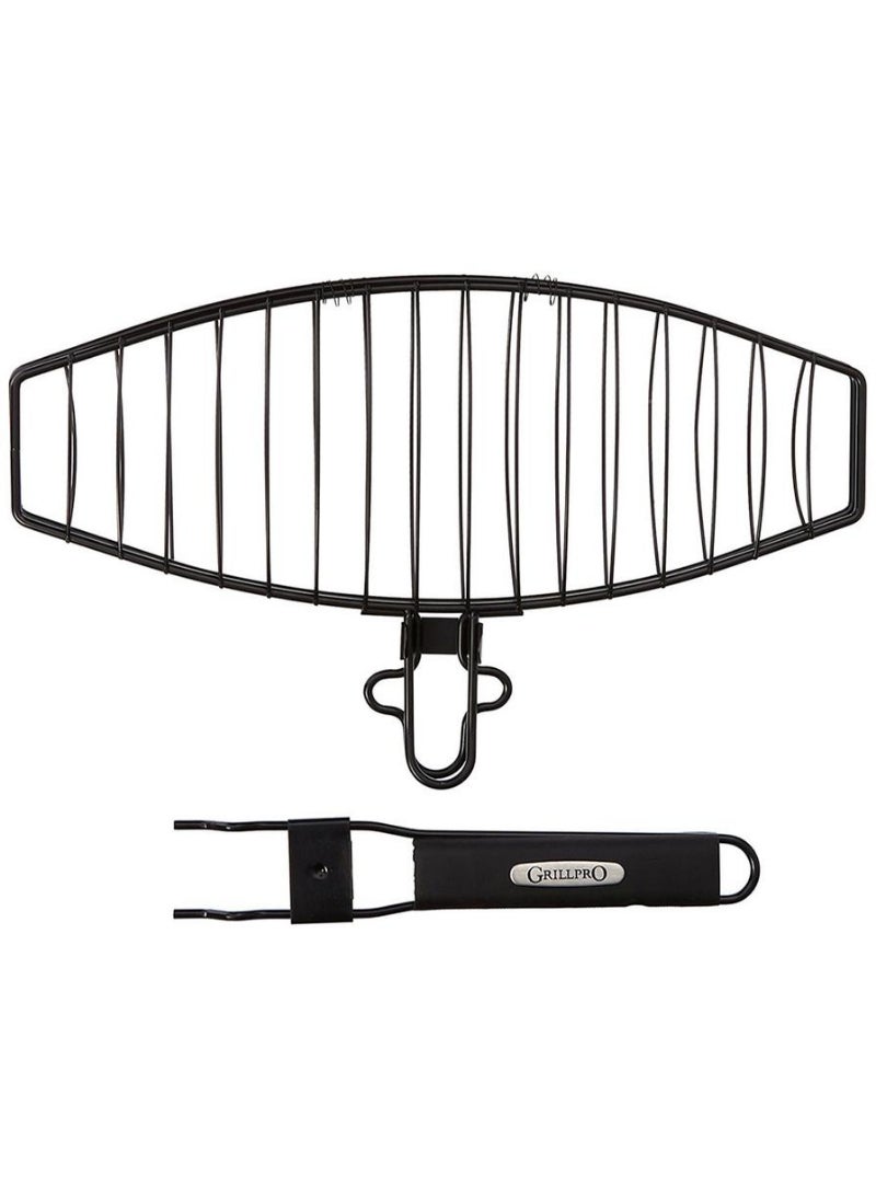 Grillpro Non Stick Fish Basket with Removable Handle