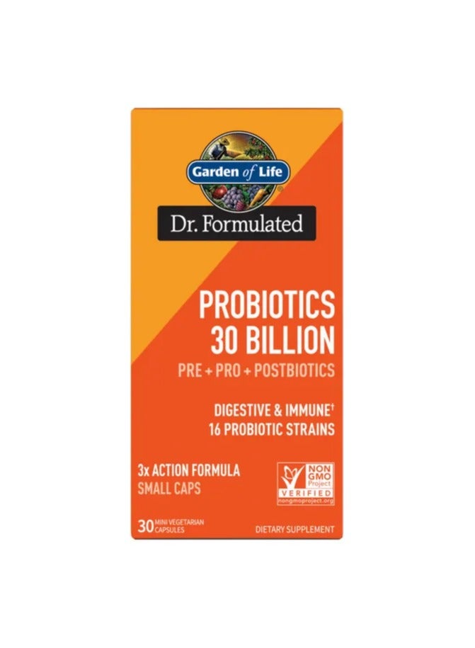 Garden Of Life Dr Formulated Probiotics 30 Billion Triple Action Formula 30 Mini Vegetarian Capsules