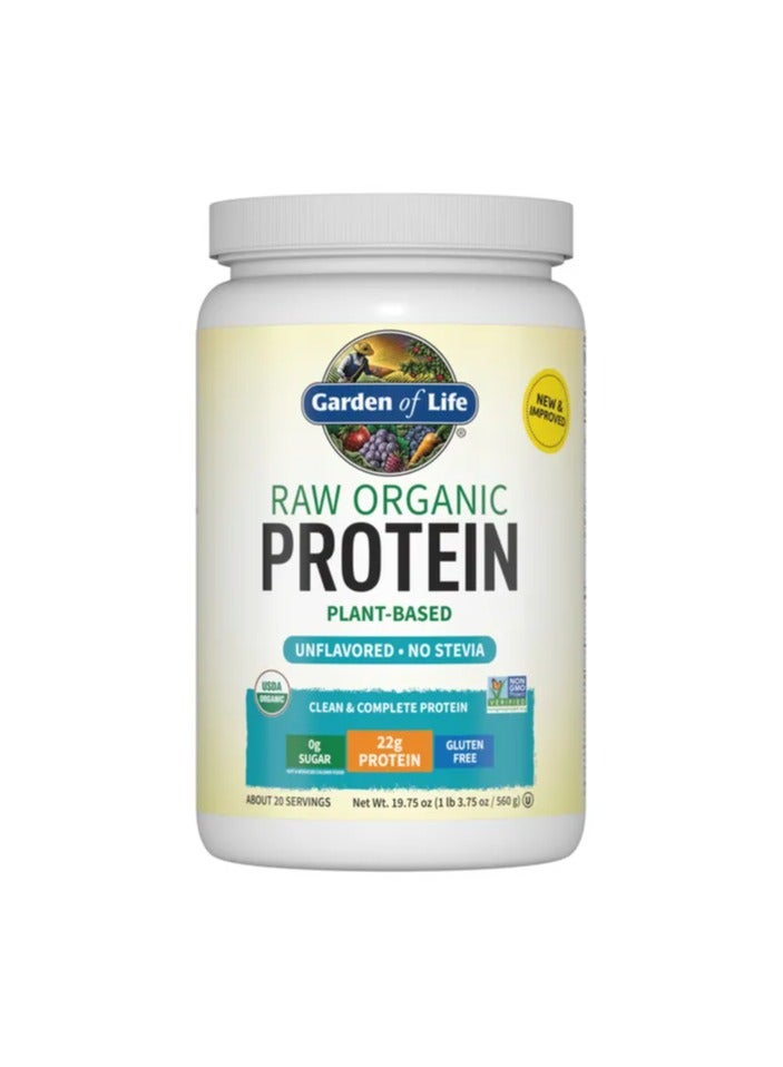 Garden Of Life Raw Organic Meal, Plant-Based Meal Replacement Shake 22g Protein zero sugar and Gluten Free, Unflavored 1 LB