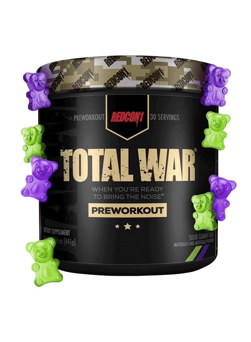 REDCON1 Total War Pre Workout Powder Sour Gummy Bear