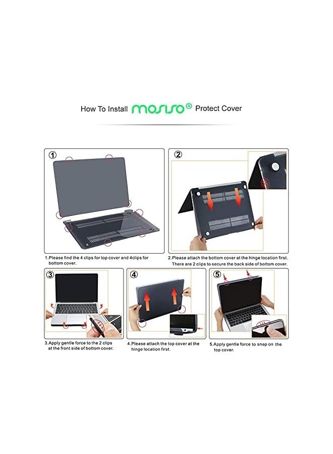 MOSISO Compatible with MacBook Air 13 inch Case 2022 2021 2020 2019 2018 Release A2337 M1 A2179 A1932 Retina Display, Plastic Hard Shell&Bag&Keyboard Skin&Webcam Cover&Screen Protector, Rose Quartz