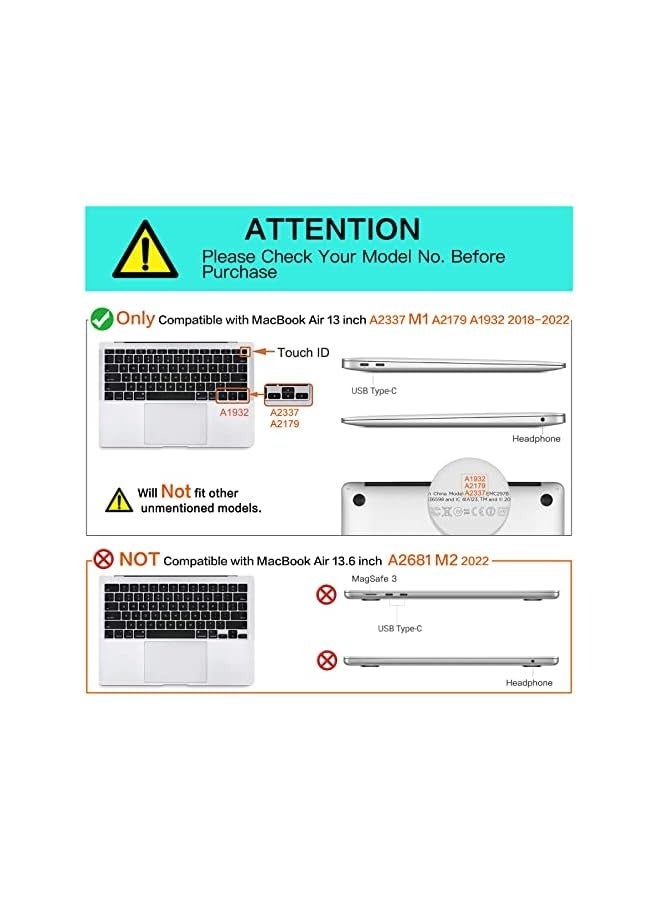 MOSISO Compatible with MacBook Air 13 inch Case 2022 2021 2020 2019 2018 Release A2337 M1 A2179 A1932 Retina Display, Plastic Hard Shell&Bag&Keyboard Skin&Webcam Cover&Screen Protector, Rose Quartz