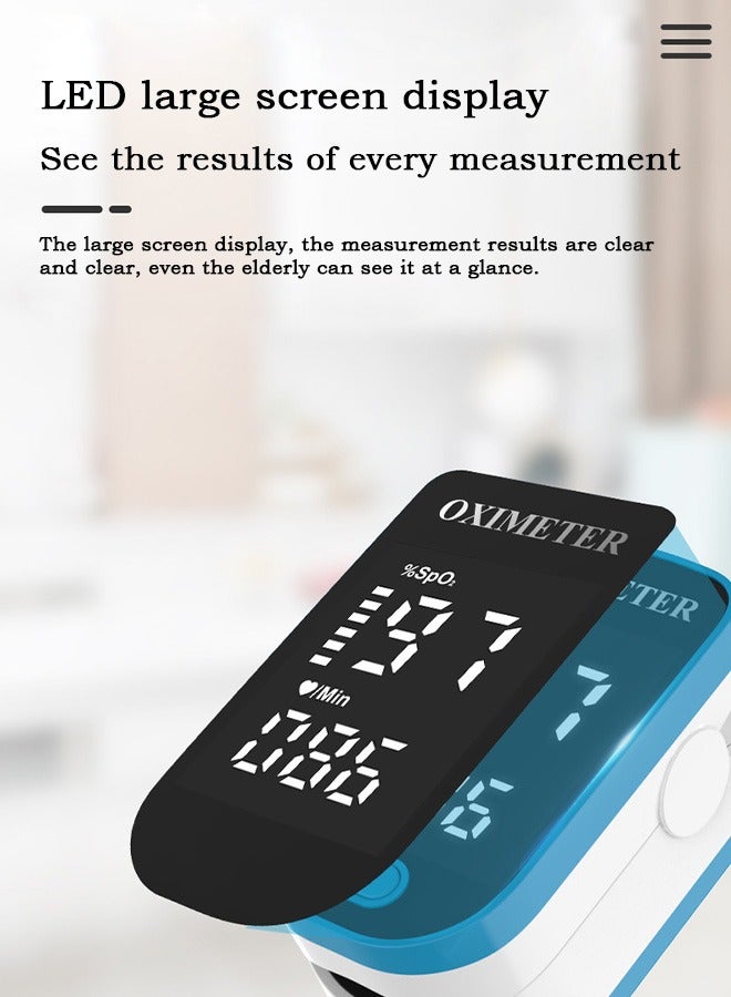 Finger Clip Oximeter, Portable LED Screen Heart Rate Monitor, for Sports Enthusiasts Medical Blood Oxygen Saturation Detection