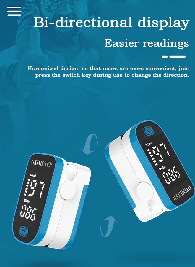 Finger Clip Oximeter, Portable LED Screen Heart Rate Monitor, for Sports Enthusiasts Medical Blood Oxygen Saturation Detection