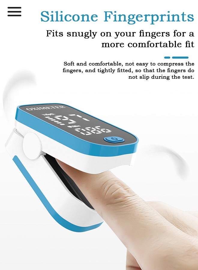 Finger Clip Oximeter, Portable LED Screen Heart Rate Monitor, for Sports Enthusiasts Medical Blood Oxygen Saturation Detection