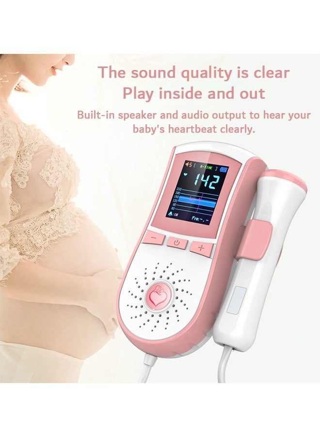 Ultrasound Doppler Fetal Heart Rate Monitor, Prenatal Heartrate Monitor, with LCD Screen