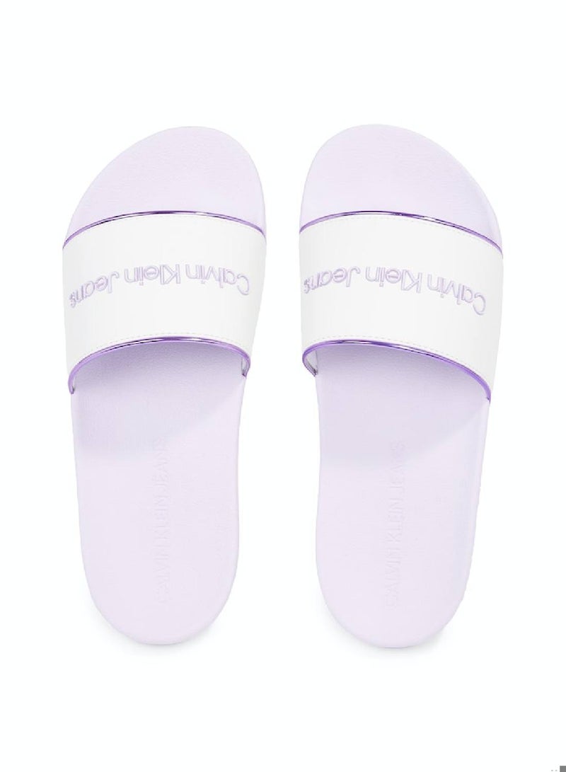 Women's Slide Institutional Flip Flops - Polyester, White