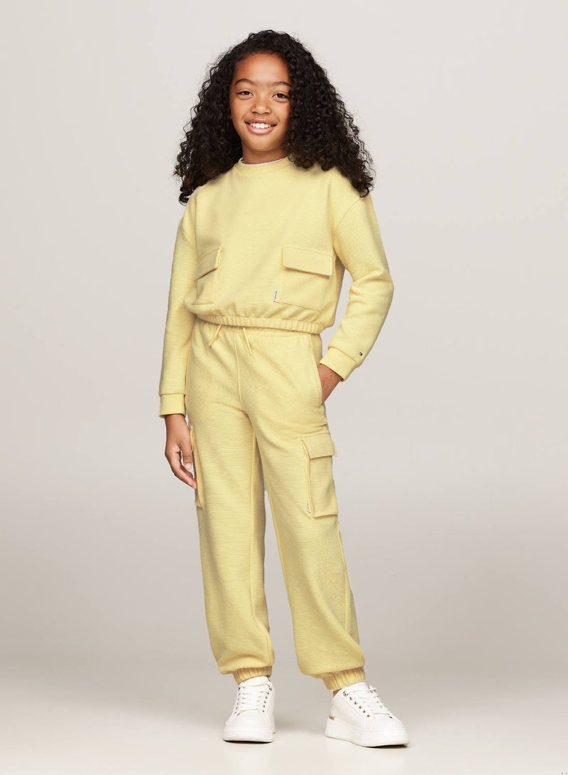 Girls' Utility Sweatpants - Cotton, Yellow