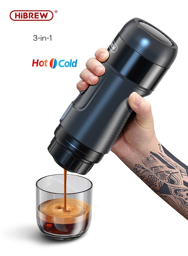 HiBREW Portable Coffee Machine for Car & Home,DC12V Expresso Coffee Maker Fit Nexpresso Dolce Pod Capsule Coffee Powder H4A