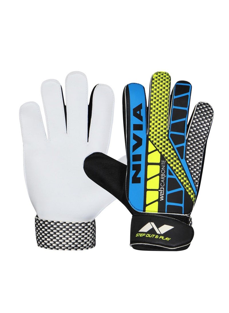 Carbonite Web Goalkeeper Latex Double Hand Gloves with Grip| Large | Unisex | for Football, Soccer goalkeeping