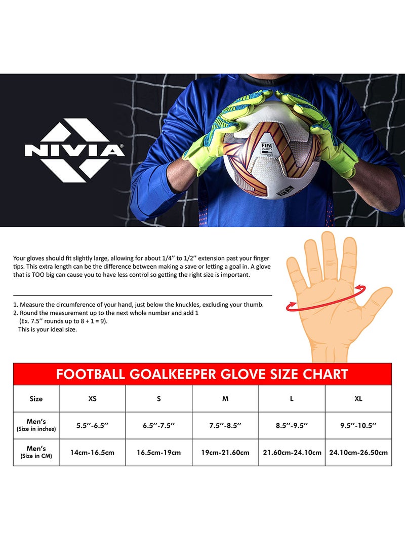 Carbonite Web Goalkeeper Latex Double Hand Gloves with Grip| Large | Unisex | for Football, Soccer goalkeeping