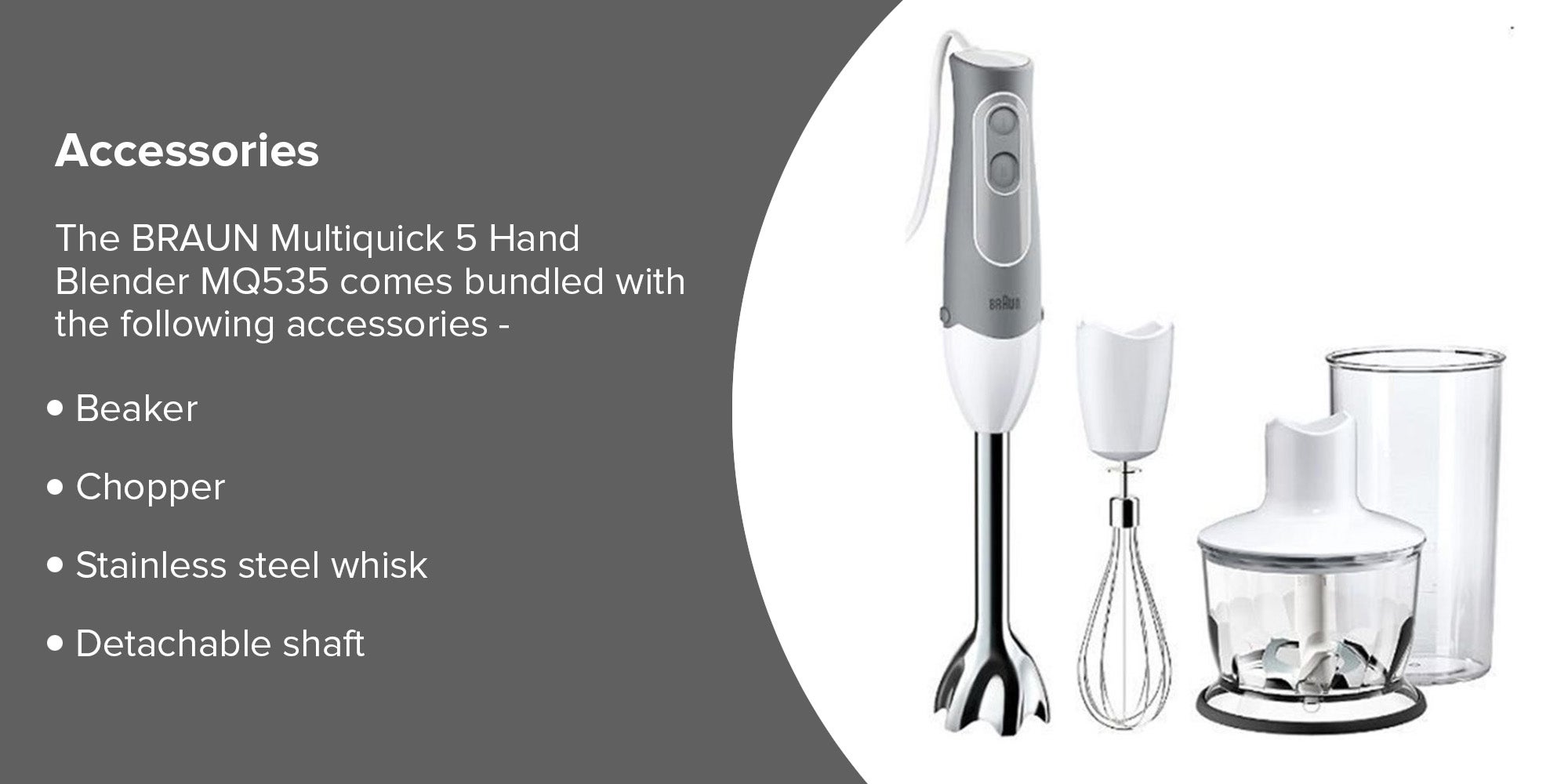 Multi Quick Hand Blender MQ535 White/Silver