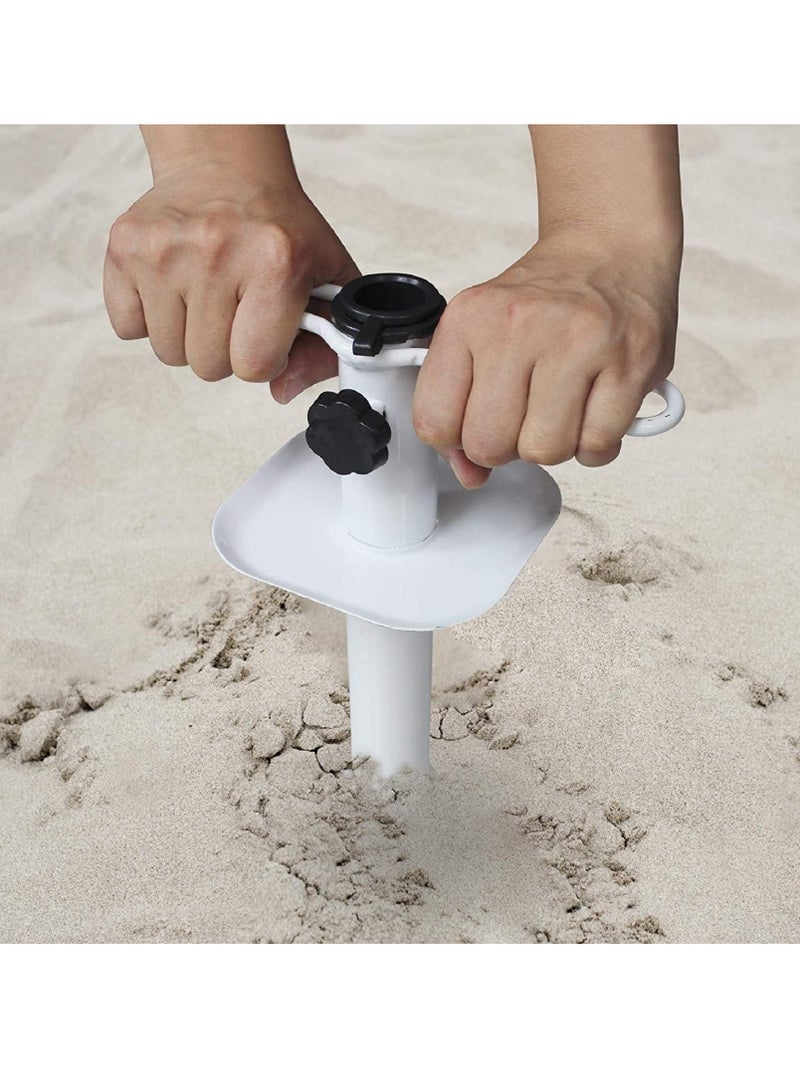 Umbrella Sand Anchor, Heavy Duty Beach Umbrella Base with Ground Anchor Screw for Tent, Parasol, Sun Shelter, Sun Protection, Shade